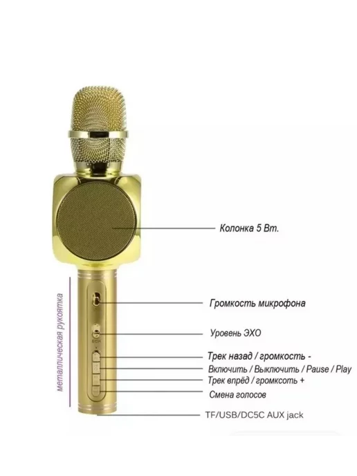 SU. YOSO микрофон YS-63, желтый, фото 3