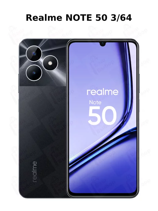 Realme Note 50 3 64 ГБ, Полуночный черный