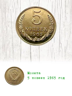 Монета 5 копеек 1965 год Монеты Коллекционные 211239101 купить за 306 ₽ в интернет-магазине Wildberries