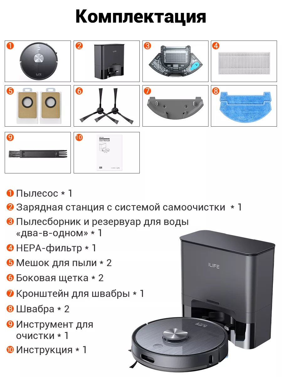 Робот пылесос для влажной и сухой уборкой ILIFE T20S iLife 211249890 купить  за 20 696 ₽ в интернет-магазине Wildberries