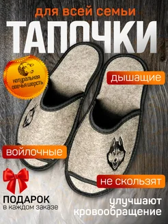 Тапочки домашние из натурального войлока Экотека 211271754 купить за 837 ₽ в интернет‑магазине Wildberries
