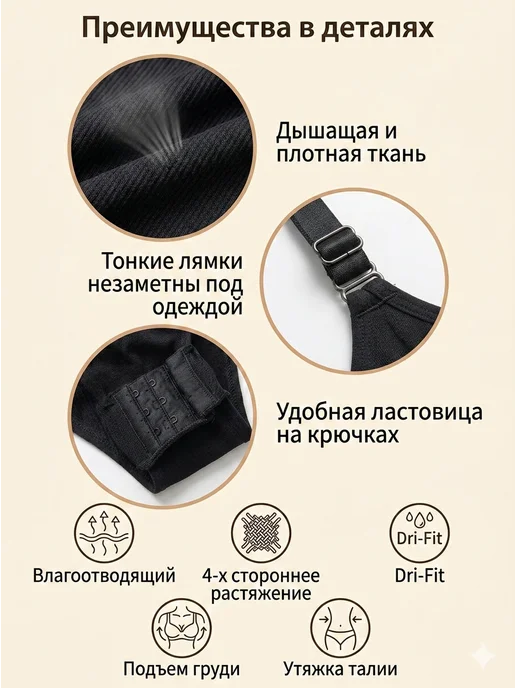 Luna Rose Боди утягивающее, черный, фото 6