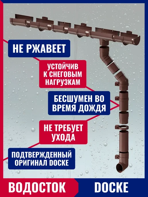 Docke Воронка для водосточной трубы Premium, коричневый, фото 3