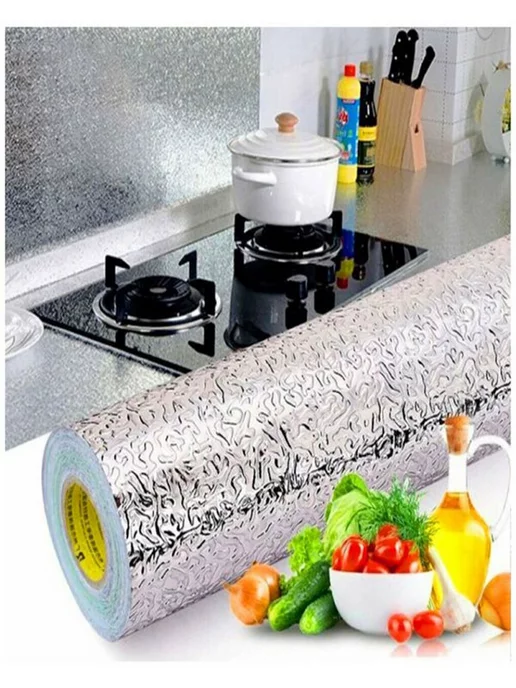DELUX HOME Самоклеящаяся жаропрочная фольгированная пленка 60х300 см, 60x300 см, фото 3