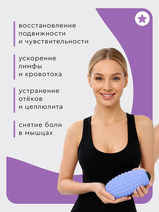 Dare To Dream Мячик массажный МФР, для шеи, спины и стоп, голубой, фото 6