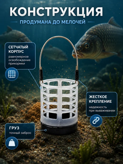 Рыболовная Империя Кормушка фидерная Дюза Lux для рыбалки (5 штук), черный, фото 3