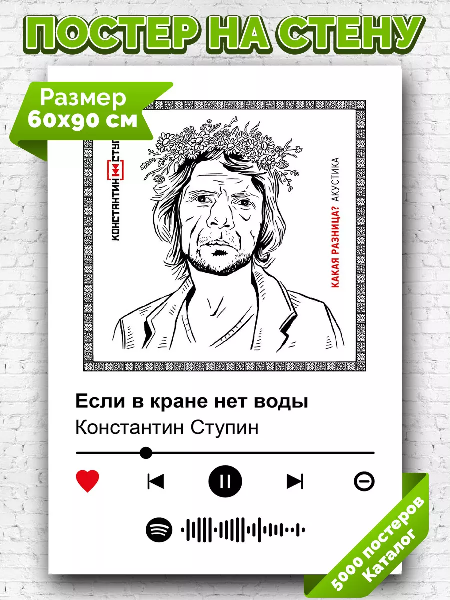 Плакат Константин Ступин - Если в кране нет воды 60х90 Arthata-spotify  постер Спотифай постер 211458077 купить за 401 ₽ в интернет-магазине  Wildberries