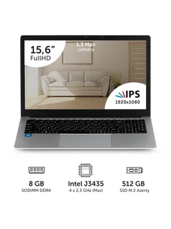 Ноутбук AZ-1504 15.6" J3455 4x1.5GHz, 8Gb, 512Gb Azerty 211482811 купить за 20 977 ₽ в интернет-магазине Wildberries