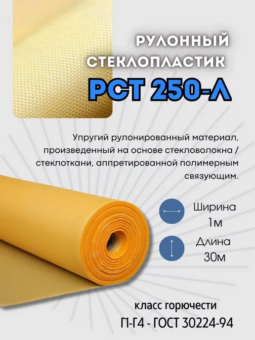 GriVal Стеклопластик рулонный для теплоизоляции РСТ 250 30 м, 30 м