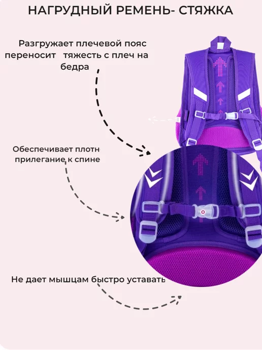 !ШКОЛА Легкий вместительный красивый для девочки, голубой, фото 4