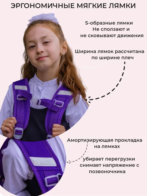 !ШКОЛА Легкий вместительный красивый для девочки, голубой, фото 5