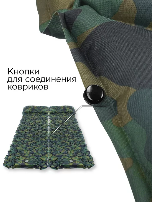 PRESIDENT FISH Коврик надувной "President Fish" 5см для туризма 8885 003, зеленый, фото 7