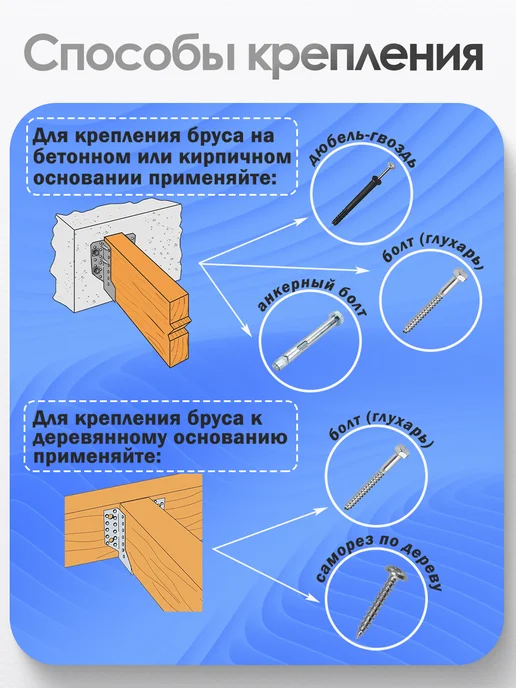 Bilti Опора бруса закрытая 50х100 мм (30 шт.), 100x160 мм, 10 шт, фото 5