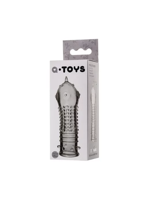 A-Toys by TOYFA Насадка на пенис TOYFA A-Toys, TPR, Прозрачный, 14,7 см, прозрачный, фото 3
