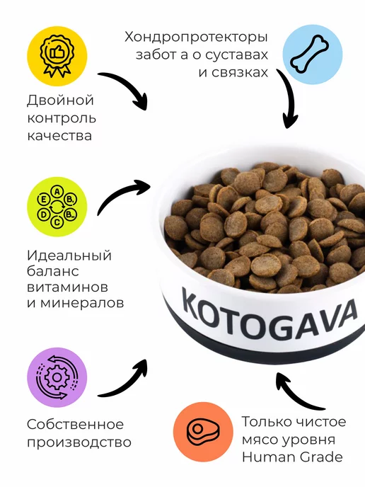 Сухой корм Котогава Kotogava Хондро для собак, щенки, говядина, 10,3 кг, фото 2