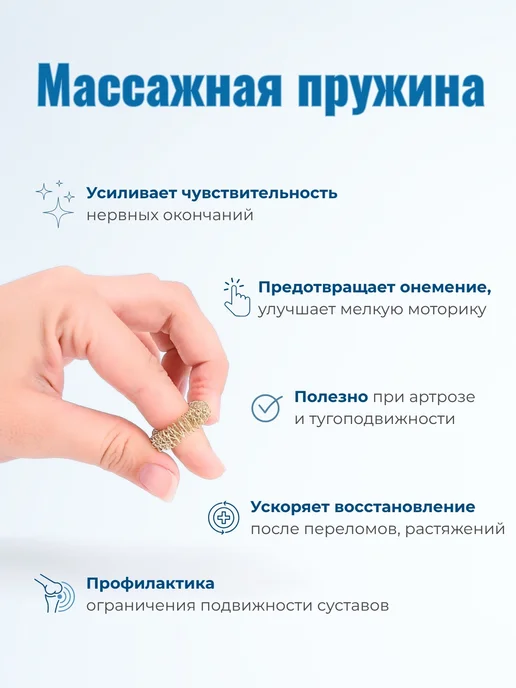 Торг Лайнс Массажный шарик Суджок 2 кольца пружинки, синий, фото 4