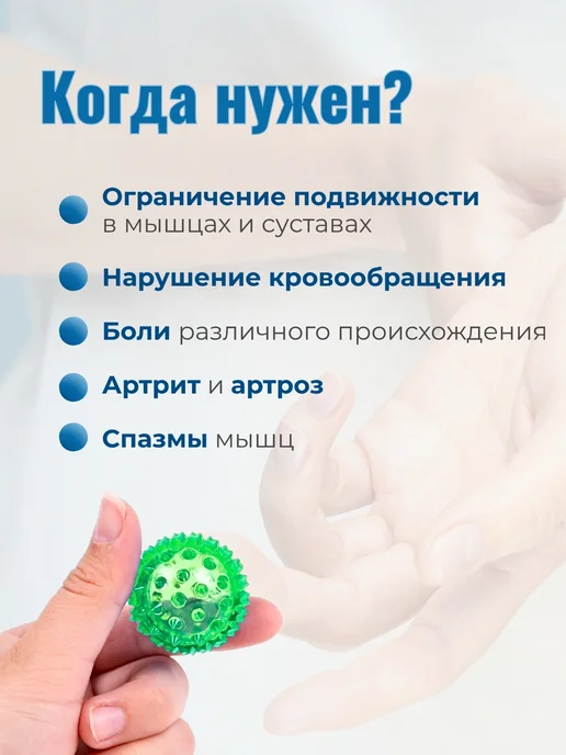 Торг Лайнс Массажный шарик Суджок 2 кольца пружинки, зеленый, фото 2