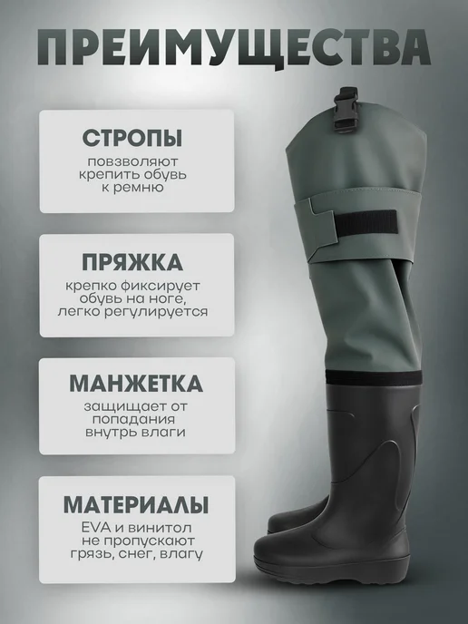 БарсПрофи Сапоги рыбацкие из ЭВА Хаски-Лайт БАРС мужские, вариант, фото 4