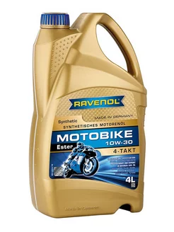 Масло моторное Ravenol Motobike 4-T Ester 10W-30 4 л синт. Ravenol 211590469 купить за 4 305 ₽ в интернет-магазине Wildberries