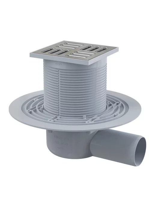 Alcaplast Трап сливной 105х105 50 вых.гор нерж.реш APV1321, 105x105