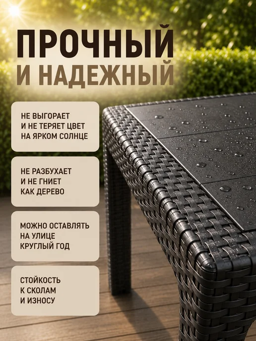 Мир Дачника Стол прямоугольный под ротанг «California Maxi», вариант, фото 3