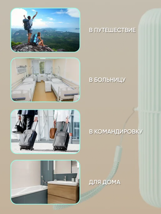 FEELIN Футляр для зубной щетки и пасты в дорожный, голубой, фото 3