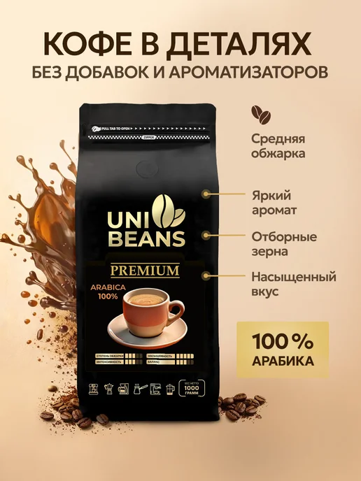 Valmont Кофе в зернах 1 кг Арабика 100% Premium, 1 кг, фото 4