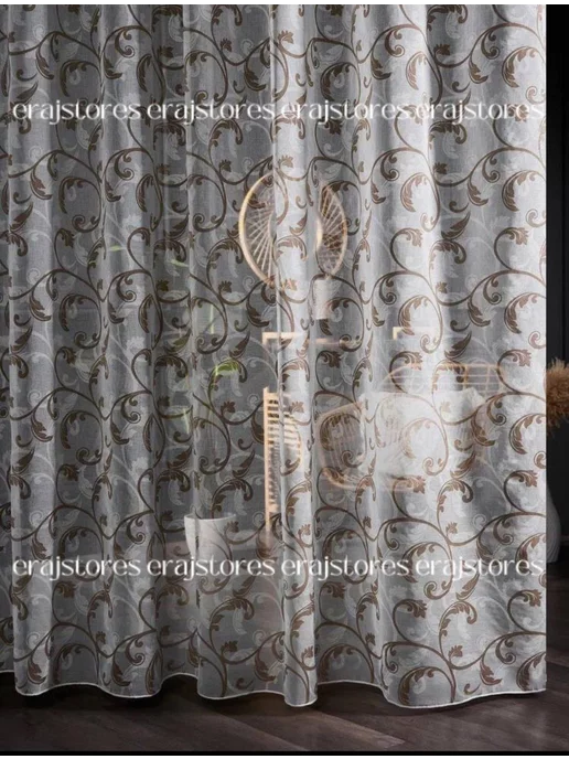 erajstores Тюль 200х250 готовый под лен на шторной ленте, 200x250, фото 4