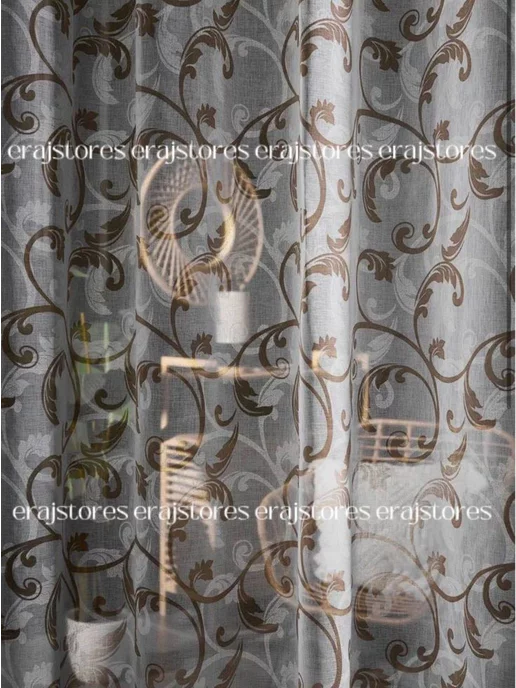 erajstores Тюль 200х250 готовый под лен на шторной ленте, 200x250, фото 5