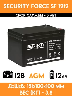 Аккумулятор для опрыскивателя 12 вольт 12 ач - SF 1212 Security Force 211632361 купить за 1 987 ₽ в интернет-магазине Wildberries