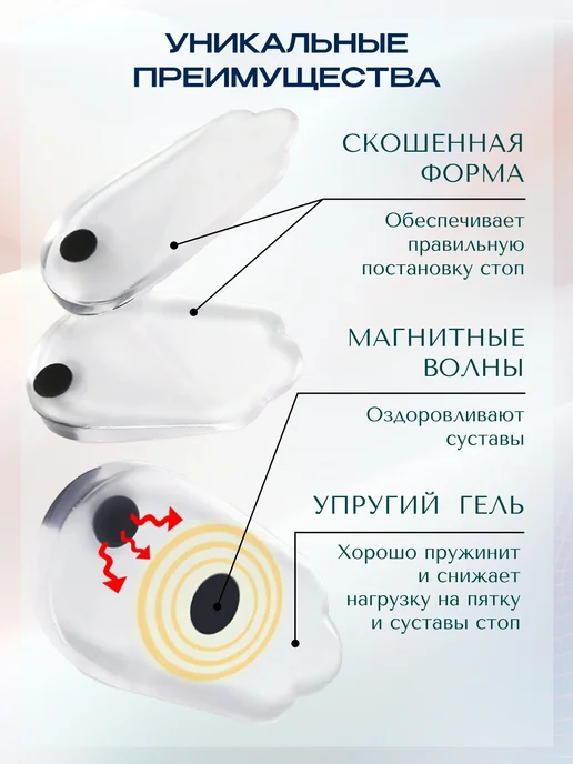 MyBalance Подпяточники клиновидные с магнитами ортопедические, белый, фото 2