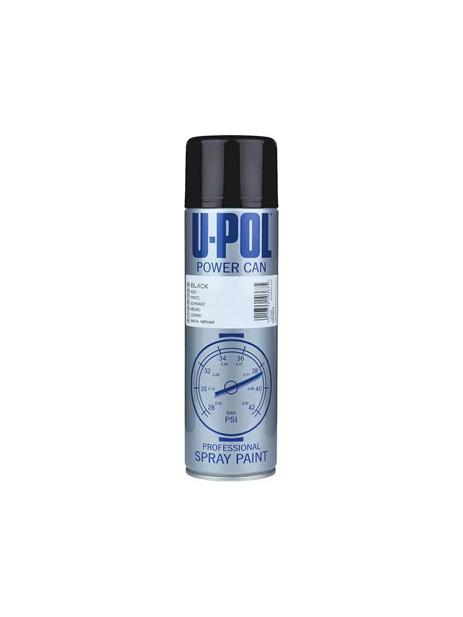 Эмаль черная глянцевая U-POL PCGB/AL Black аэрозоль 500 мл.