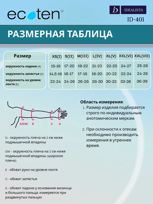 Luomma Idealista Компрессионный рукав Idealista ID-401 2класс, коричневый, фото 2