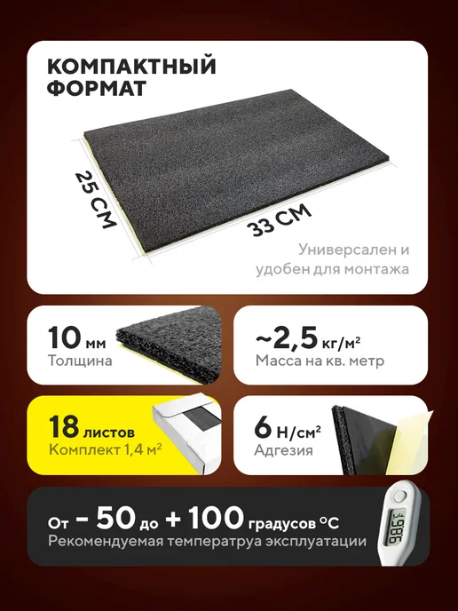DreamCar Technology 10 листов - Шумоизоляция DreamCar Slim Hard, для авто 18, фото 2