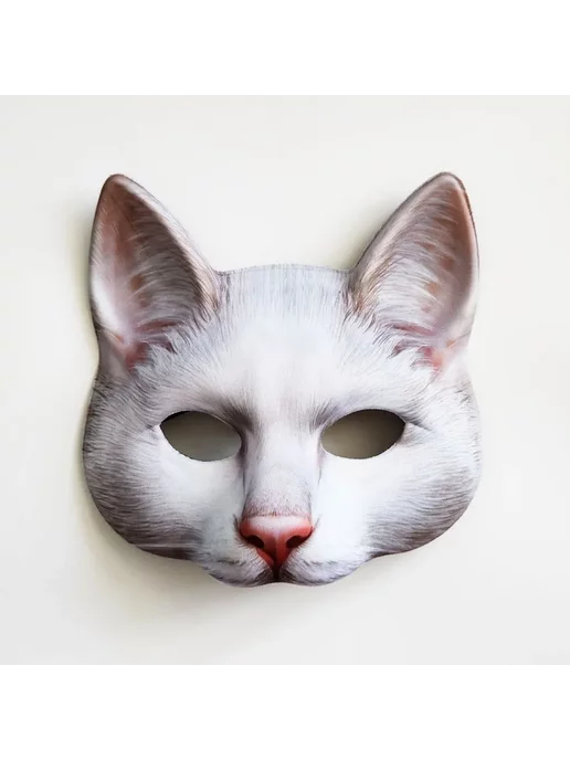 wonder side realities Маска "Кошка Боня" для маскарада, белый, фото 2