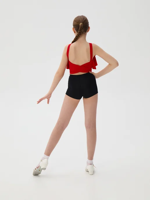 Sveta Dance Fashion Топ танцевальный с воланами, красный, фото 6