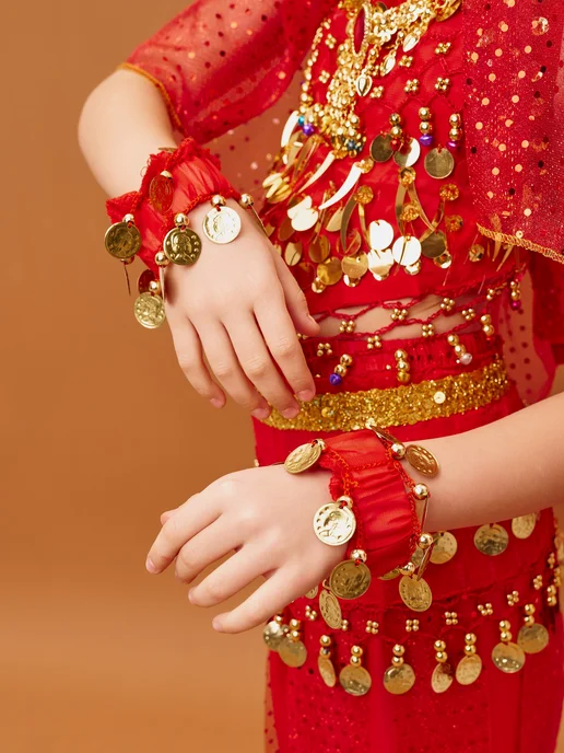 WOW_SHOP_KIDS Костюм для восточных танцев 7 предметов, красный, фото 5