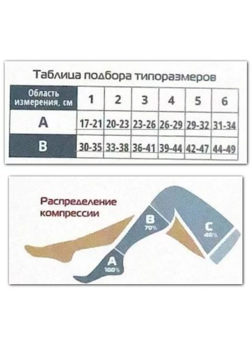 центр компресс Чулок компрессионный 1 класс до колена 5 размер, бежевый, фото 3