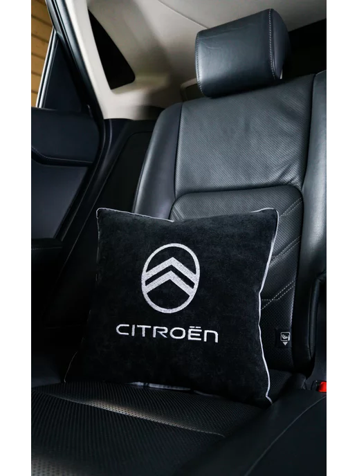 Dekos Подушка в машину с вышивкой для Citroen, черный, фото 3