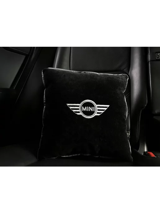 Dekos Подушка в машину с вышивкой для Mini, черный, фото 5