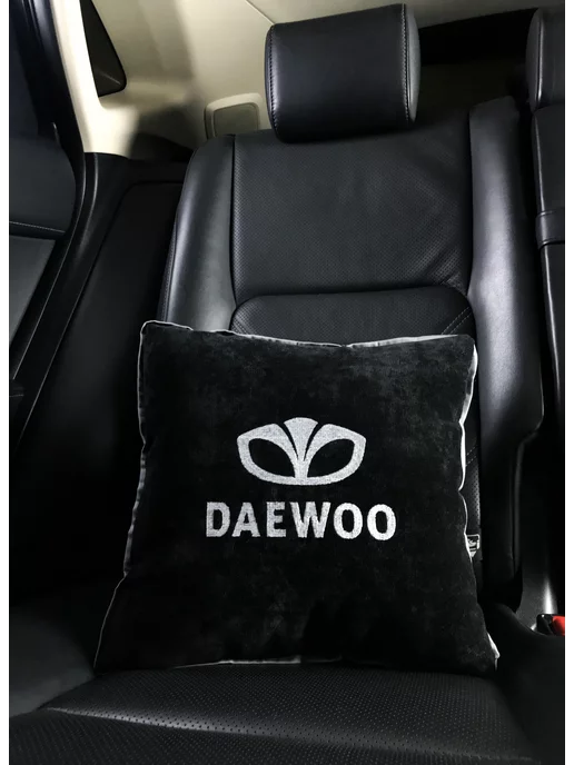 Dekos Подушка в машину с вышивкой для Daewoo, черный, фото 3