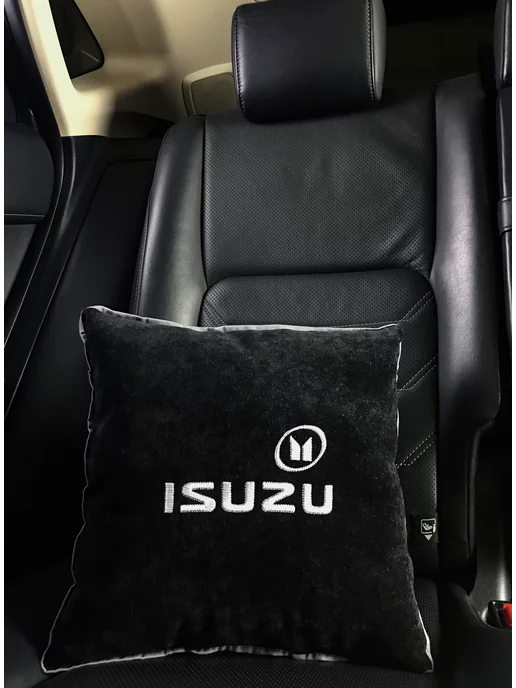 Dekos Подушка в машину с вышивкой для Isuzu, черный, фото 3