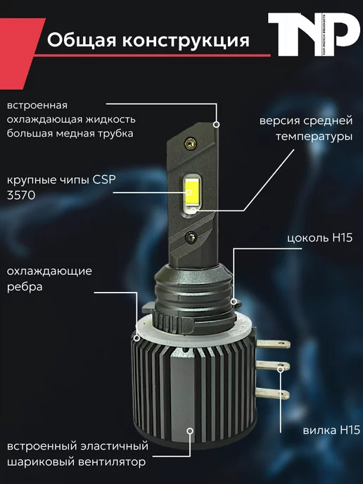 TNP BRENDY Светодиодная автомобильная лампа H15 TNP led, вариант, фото 4