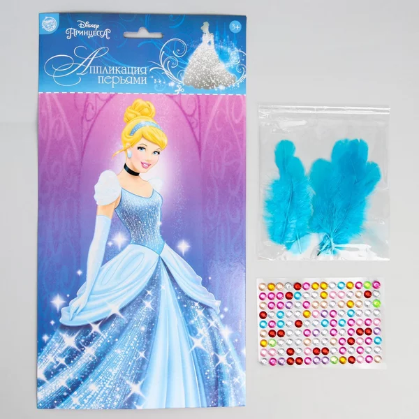 Аппликация перьями  Принцессы Дисней