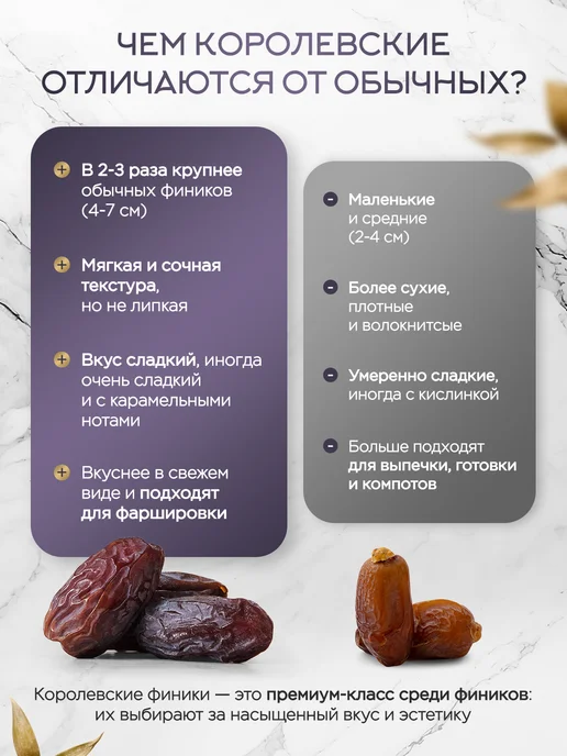 NARMAK PREMIUM Финики Королевские Меджул без сахара натуральные 1кг, 500 г, фото 3