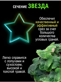 Леска для триммера звезда 2,4 мм 15 м 777Home. Цвет желтый, оранжевый, синий. Вид 2.