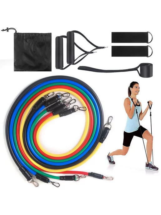 InterSport Эспандер трубчатый PROFI-FIT, УНИВЕРСАЛЬНЫЙ, 5 в 1, красный, фото 2