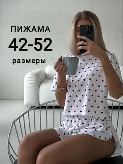 Пижама с шортами хлопок PROBELIO 211877489 купить за 887 ₽ в интернет-магазине Wildberries