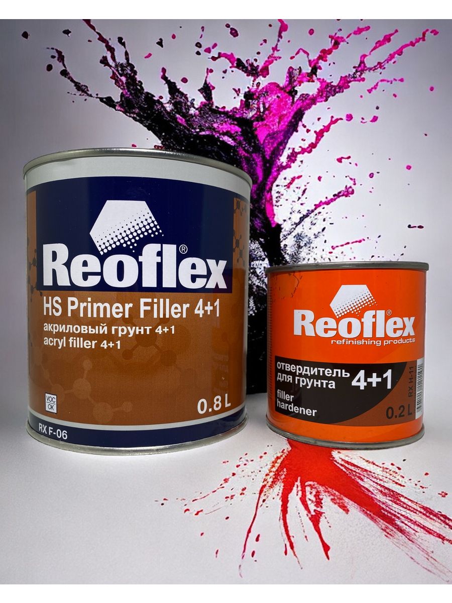 Reoflex HS primer Filler 4+1. HS primer Surfacer 4+1 грунт прямо на металл.