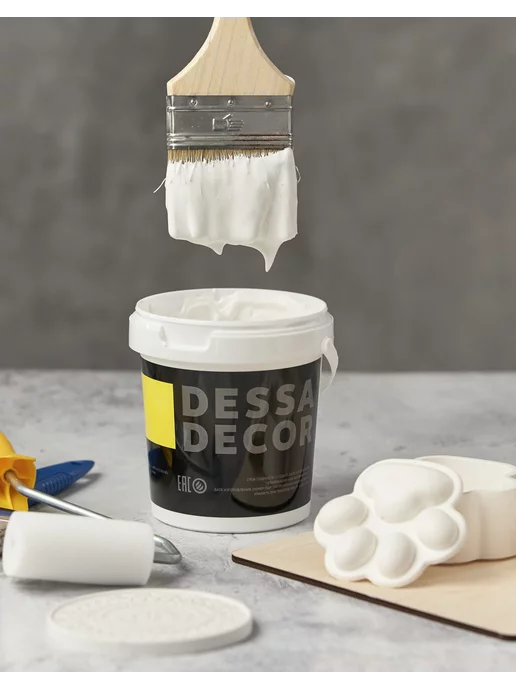 DESSA DECOR Акриловая краска матовая для дерева белая без запаха 750 г, 750 г, фото 5